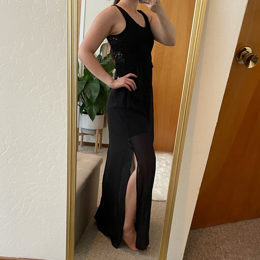 Divided Maxi Dress with Lace Top
